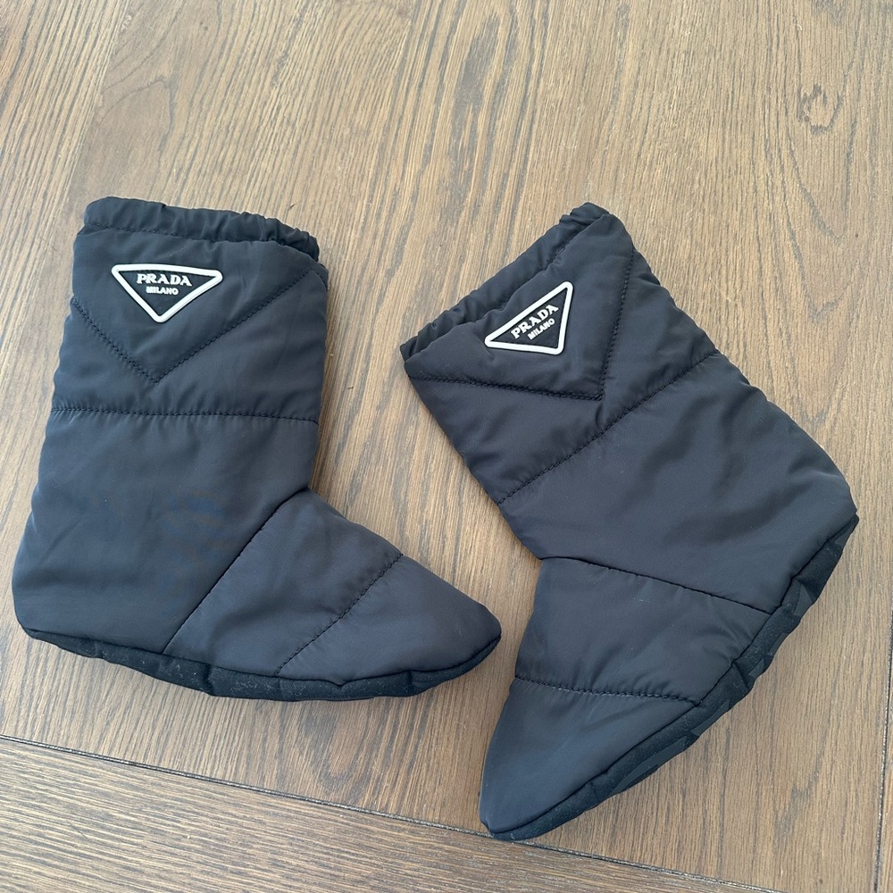 Prada Black Quilted Booties Socks